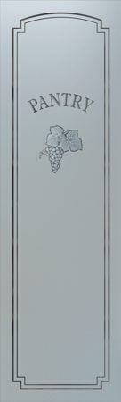 Pantry Insert featuring a Frosted Glass Grapes & Ivy Design Sandblast Etched Glass Grape Cluster Design by Sans Soucie