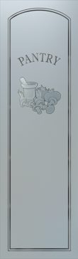 Semi-Private Pantry Insert with Sandblast Etched Glass Art by Sans Soucie Featuring Stone Mill Country Farmhouse Design