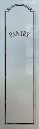 Pantry Insert with a sandblast Frosted Glass Geometric Design Custom-Designed Decorative Etched Glass