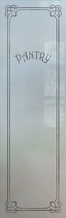 Pantry Insert with a sandblast Frosted Glass Traditional Design Custom-Designed Decorative Etched Glass