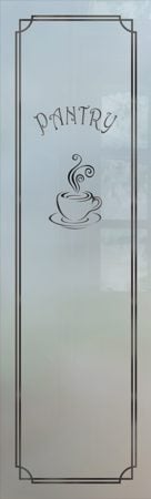 Pantry Insert featuring a Frosted Glass Whimsical Design Sandblast Etched Glass Espresso Design by Sans Soucie