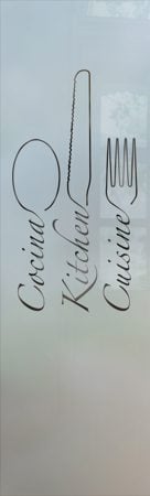 Pantry Insert with a sandblast Frosted Glass Traditional Design Custom-Designed Decorative Etched Glass