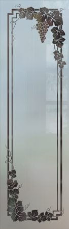 Pantry Insert featuring a Frosted Glass Grapes & Ivy Design Sandblast Etched Glass Vineyard Grapes Garland Design by Sans Soucie