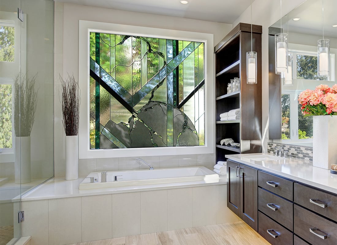 The Hottest Bathroom Windows Frosted Glass Trends Of 2024   Earth Odyssey Window Tub SETTING 