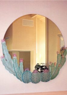 deocrative mirror cactus overlay pieces sans soucie art glass frosted glass