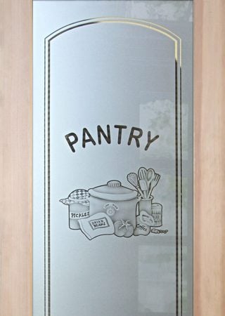 Pantry Door with sandblast Frosted Glass Design Art Glass Featuring Sandblast Etched Glass by Sans Soucie