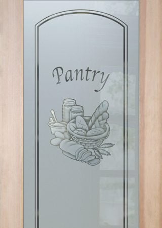 Pantry Door with sandblast Frosted Glass Design Art Glass Featuring Sandblast Etched Glass by Sans Soucie