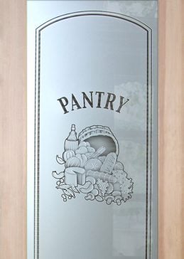 Pantry Door with Frosted Glass Grapes & Ivy Vino Design by Sans Soucie