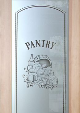 Pantry Door with Frosted Glass Grapes & Ivy Vino Design by Sans Soucie