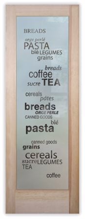 Pantry Door with Frosted Glass Sayings Pantry Goods a Design by Sans Soucie
