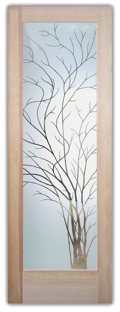 frosted glass door wispy tree design 1D negative sans soucie art glass