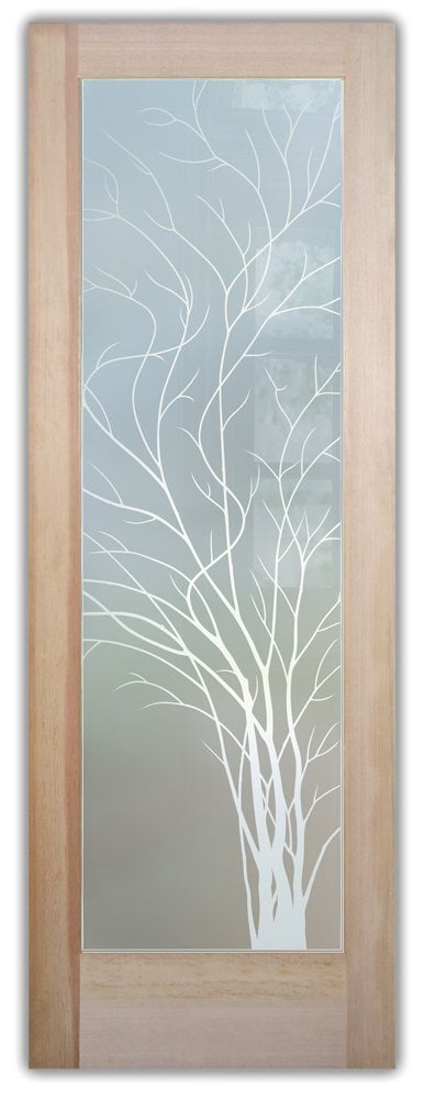 frosted glass door wispy tree design 1D private sans soucie art glass