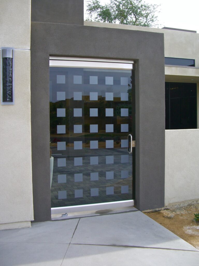 frosted glass frameless entry door squares design sans soucie art glass