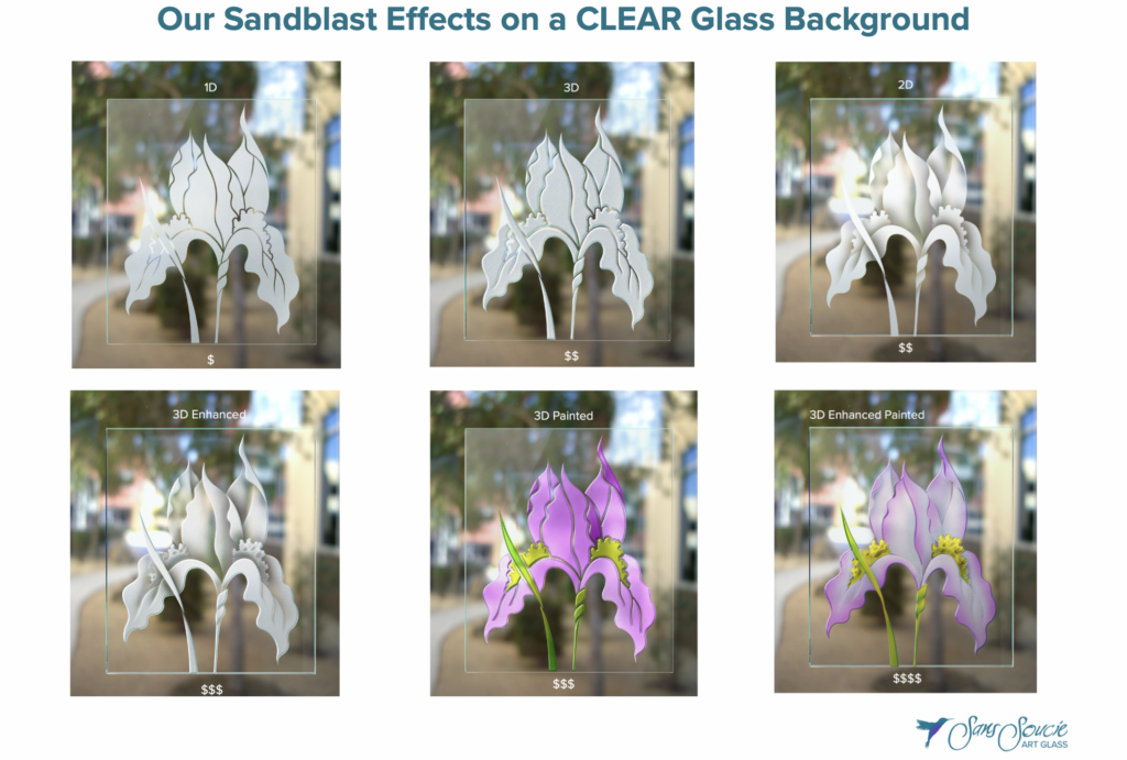 6 Sandblast Frosted Glass Effects on CLEAR Glass