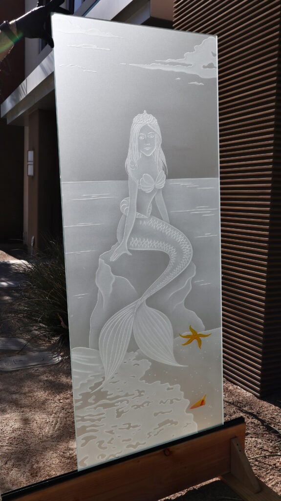 frosted glass mermaid art sandblast carved glass for privacy design sans soucie