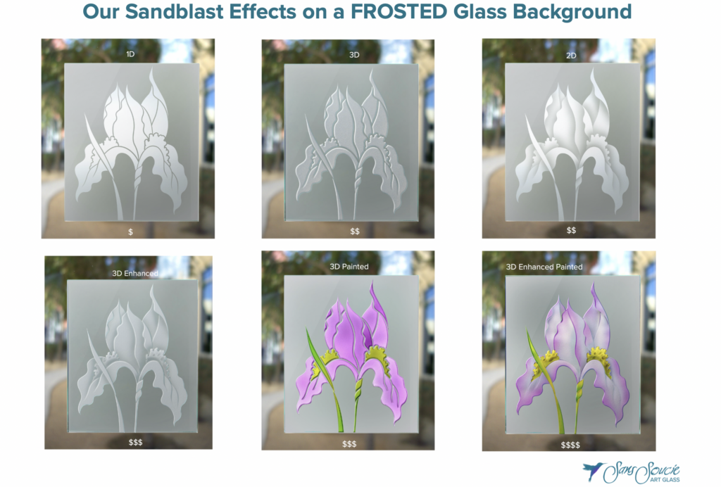 Frosted Glass Design Effect by Sans Soucie Art Glass - 2D