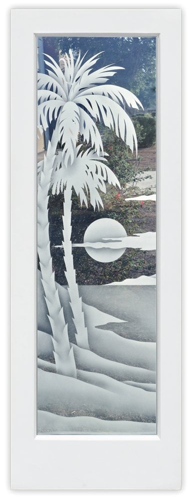 frosted glass palm tree door 2d effect clear glass palm sunset interior glass door sans soucie