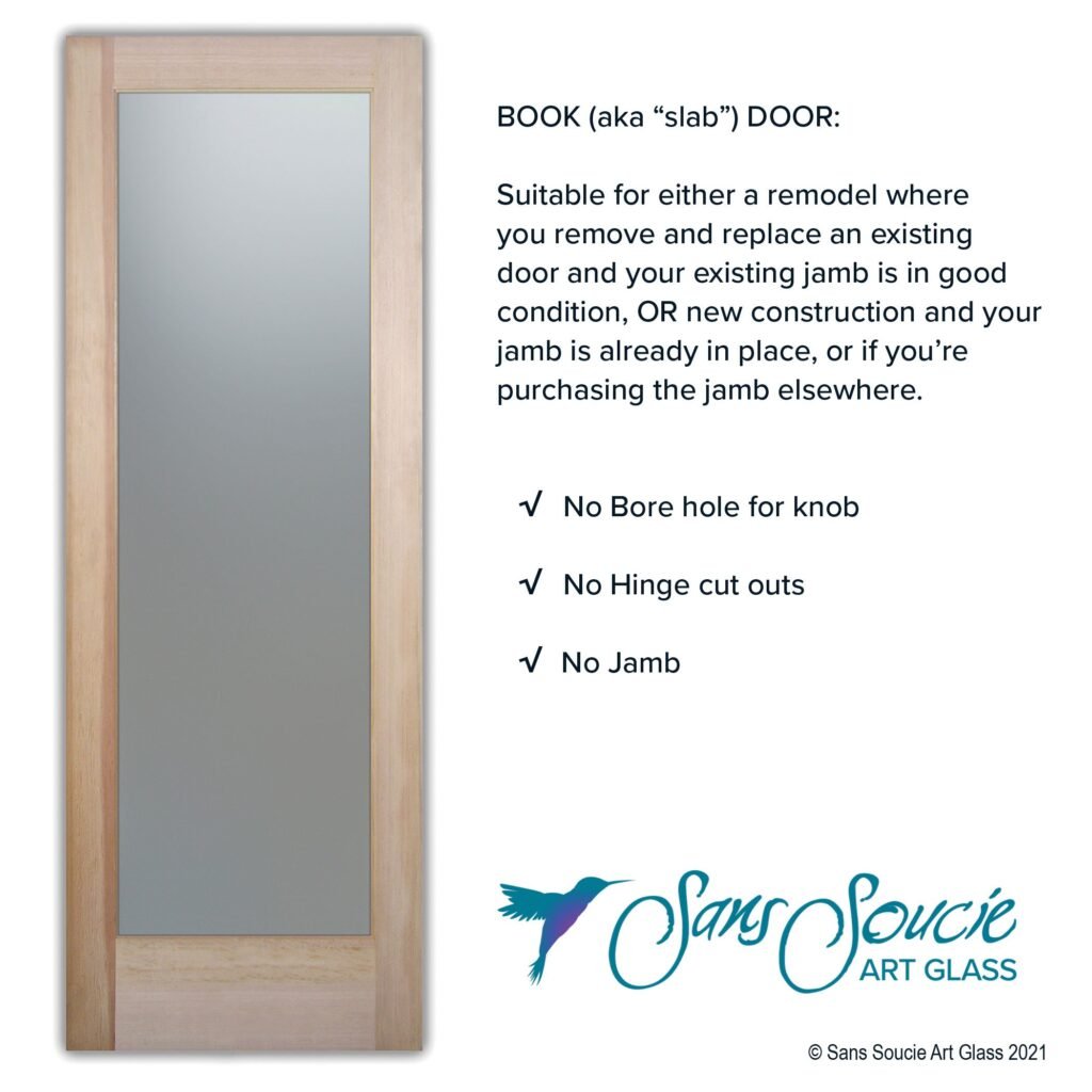packing list book slab door with frosted glass by Sans Soucie 
