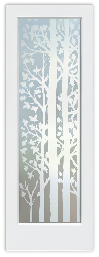 1D Private Frosted Glass interior door forest tree design Sans Soucie 