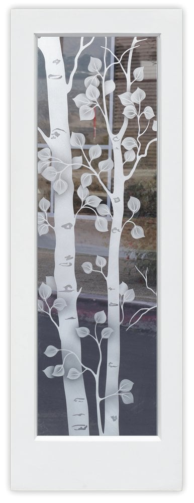 2D Semi-Private Clear Glass interior door birch tree design Sans Soucie 

