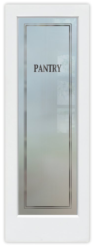 1D Negative Frosted Semi-Private
Frosted Glass pantry door classic font Sans Soucie 
