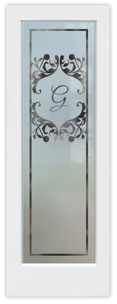 1D Negative Frosted Semi-Private
Frosted Glass Pantry Door Monogram Design Sans Soucie 