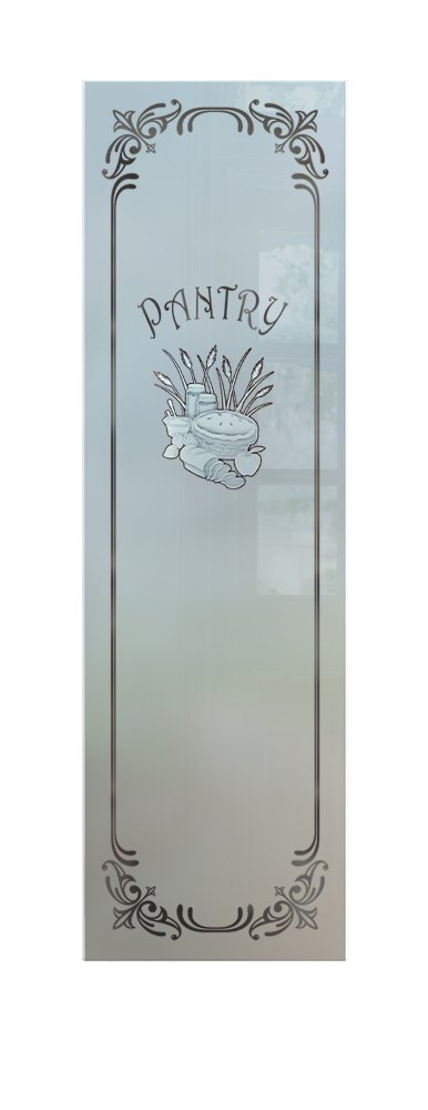 2D Negative Frosted Glass Semi-Private Apple Pie Frosted Pantry Glass Door Insert Sans Soucie 