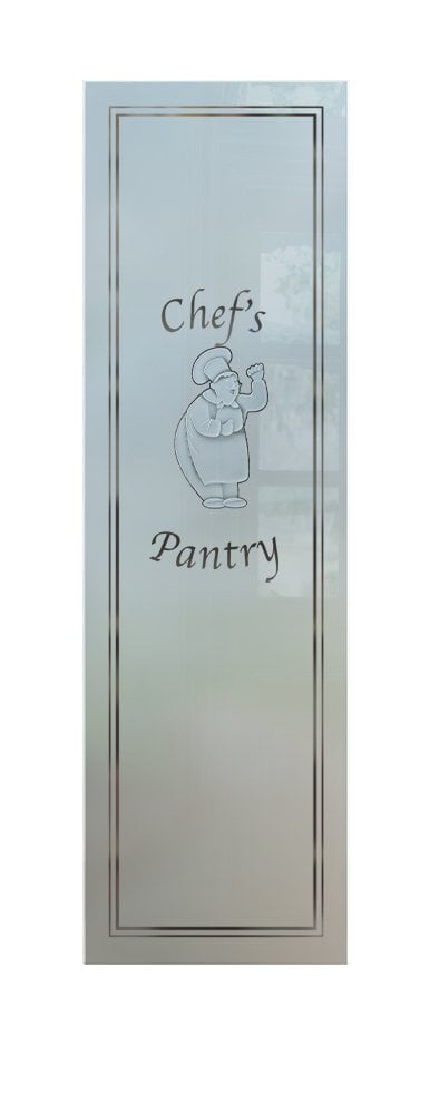 3D Enhanced Negative Frosted Glass
Semi-Private Happy Chef Frosted Pantry Glass Door Insert Sans Soucie 