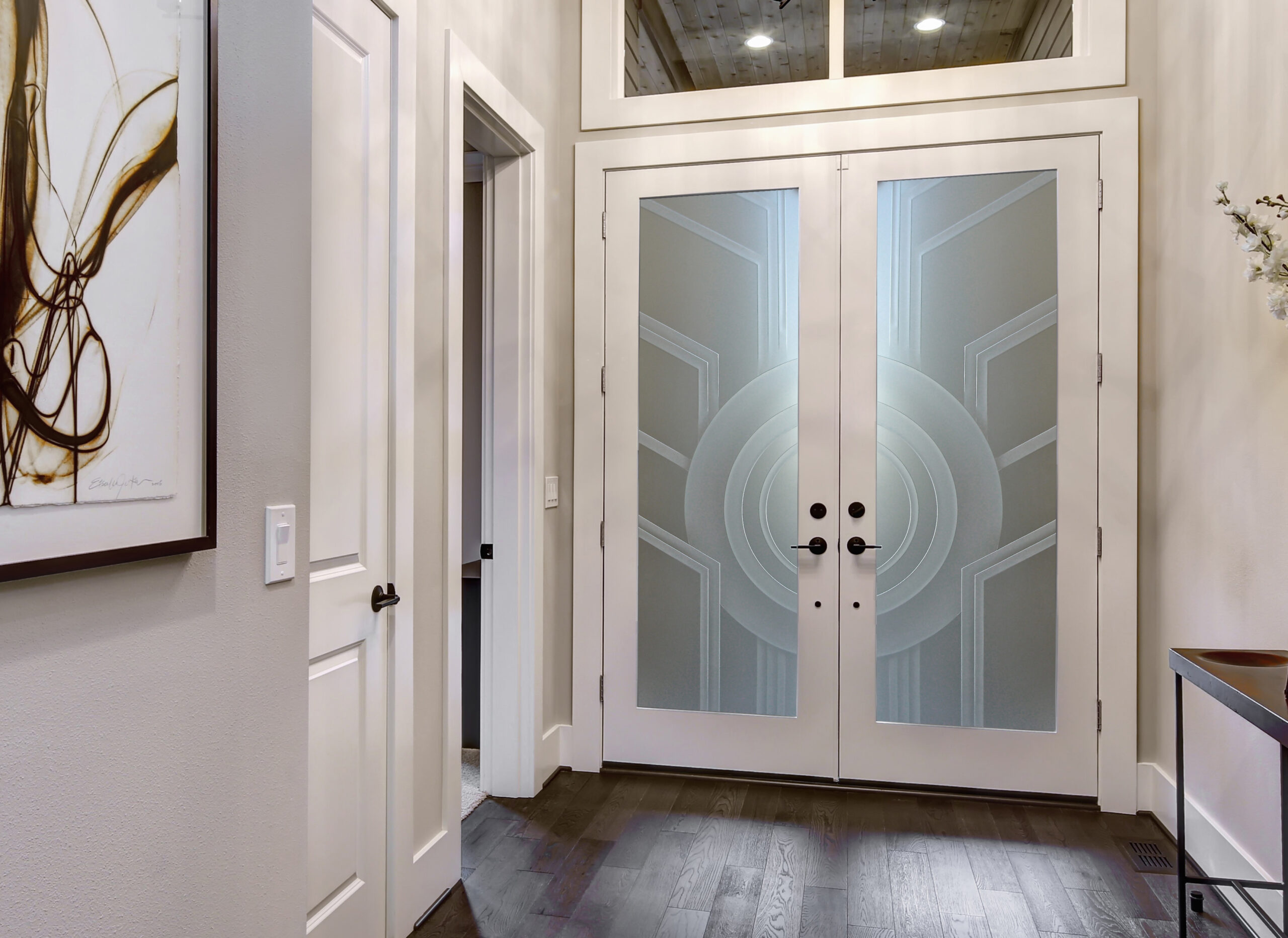 Sun Odyssey II Private 3D Enhanced Frosted Glass Front Entry Doors Frosted Glass Exterior Door Modern Style Sans Soucie