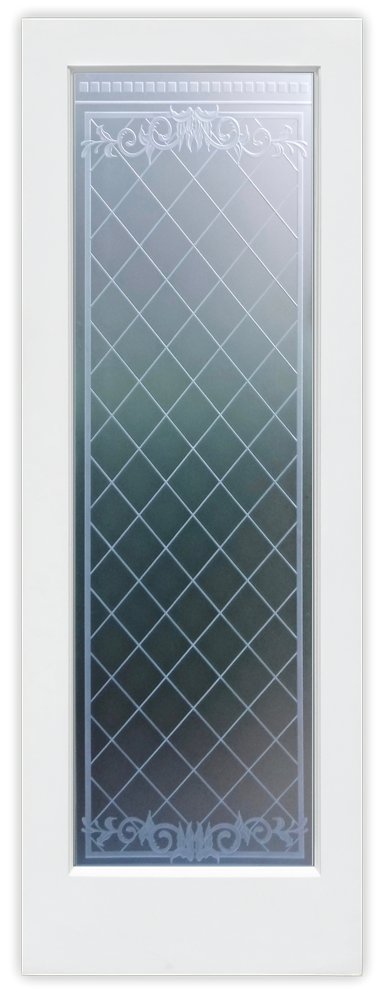 filigree lattice 3D enhanced private country farmhouse pantry door with frosted glass interior door Sans Soucie  