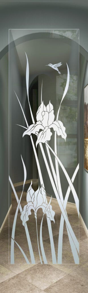 Iris Hummingbird 1D Positive Clear Glass Not Private interior frosted glass door Sans Soucie
