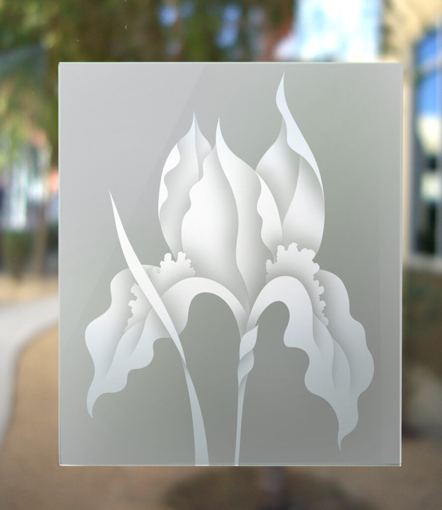 2D frosted glass finish private iris design Sans Soucie 