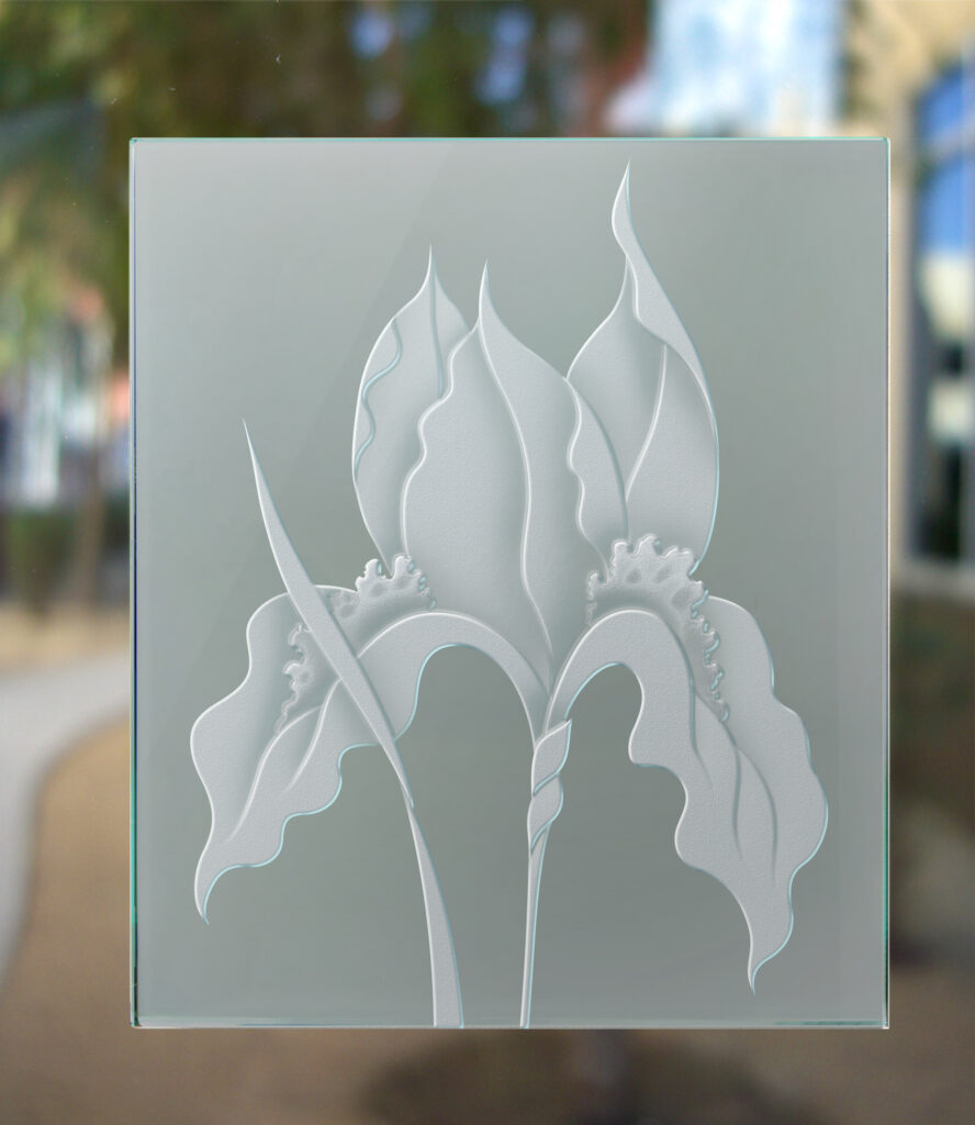 3D enhanced frosted glass finish private iris design Sans Soucie 