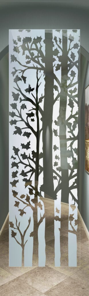 Forest Trees 1D Negative Frosted Glass Semi-Private interior frosted glass door Sans Soucie