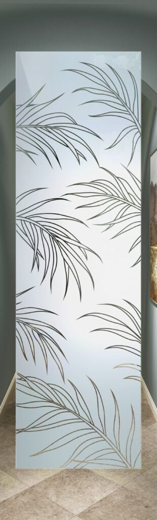 Ferns 1D Pinstripe Frosted Glass Semi-Private interior frosted glass door Sans Soucie