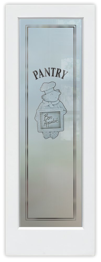 Pantry Door Frosted Glass piggy chef 3D Enhanced effect frosted glass finish interior door sans soucie 