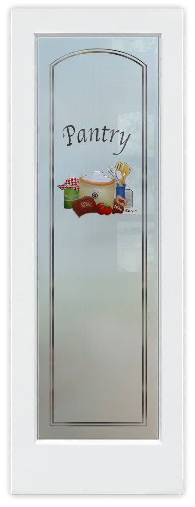 Bakers Delight 3D Enhanced Negative Painted Frosted Glass pantry door Semi-Private sans soucie 