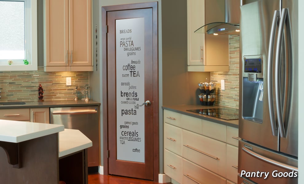 Pantry Goods 1D Negative Frosted Glass pantry door Semi-Private interior door sans soucie 