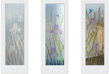 pantry door private glass vs not private glass iris flower design sans soucie art glass