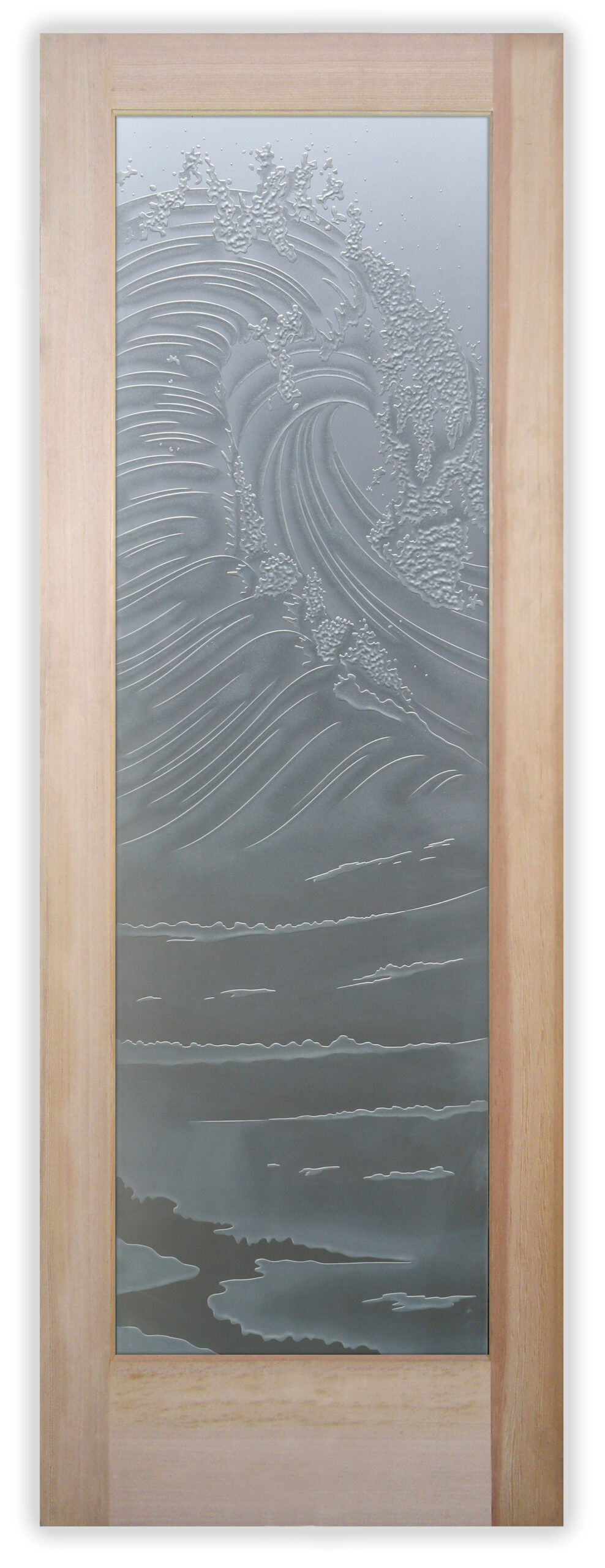 Coastal interior door glass design