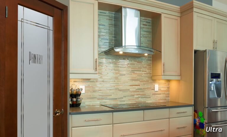 Ultra Pantry Semi-Private 1D Negative Frosted Glass Finish Pantry Door Modern Pantry Doors Sans Soucie