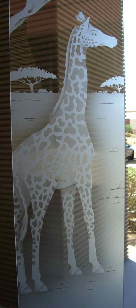 giraffe frosted glass door panel sans soucie