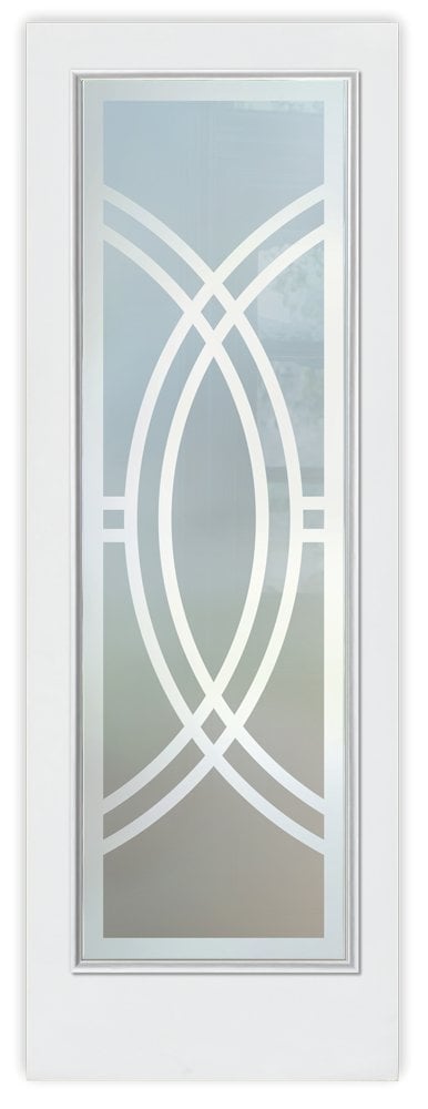 Demi Circle Private 1D Effect 
Frosted Glass Finish exterior front entry glass door modern design sans soucie 