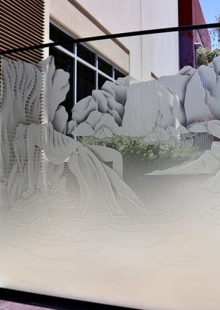Partition with Frosted Glass Portraitures Ecstasy Design by Sans Soucie