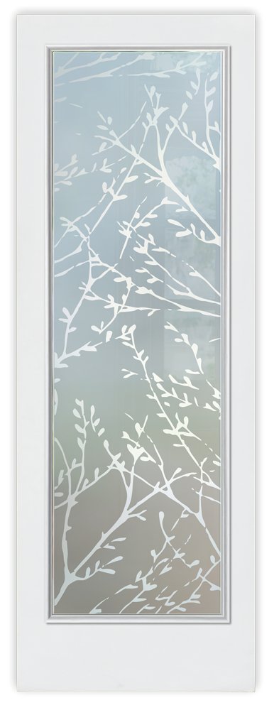 Spring Sprigs Private 1D Effect 
Frosted Glass Finish exterior front entry glass door modern farmhouse design sans soucie