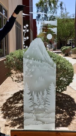 Partition with Frosted Glass Landscapes Idyllwild Tahquitz Peak Design by Sans Soucie