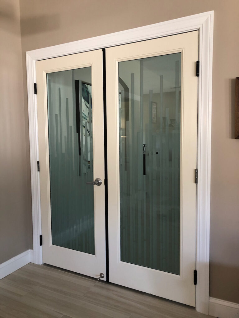 Double frosted glass doors for interiors featuring frosted glass design Mosaics