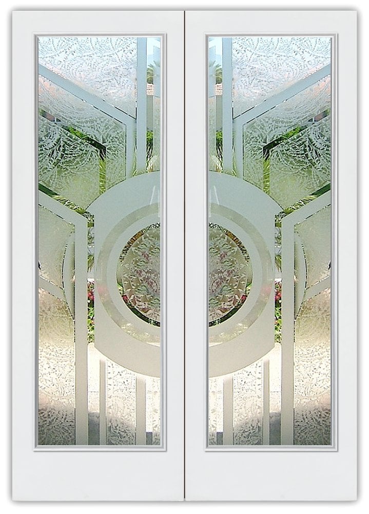 Sun Odyssey Semi-Private 3D Enhanced Gluechip Glass  Finish entry front frosted glass double door Sans Soucie 
