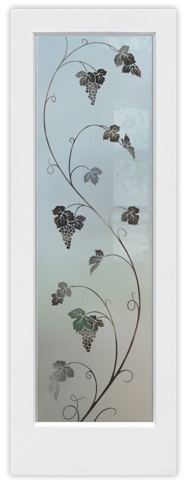 Tuscan Vineyard Grapes Unfurled 
Semi-Private 1D Negative 
Frosted Glass Pantry Door Interior Sans Soucie 