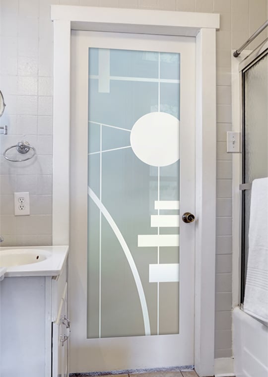 Modern Design Interval Private 1D Frosted Glass  Door Interior bedroom bathroom kitchen double door Sans Soucie 